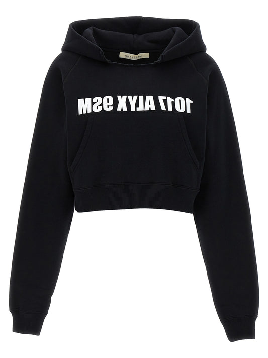 Sweatshirt Hoodie by Alyx for women in cotton polyester bicolour, black, white & print showcases a city-ready silhouette, artfully detailed with a signature hooded neckline and for a city-ready finish.