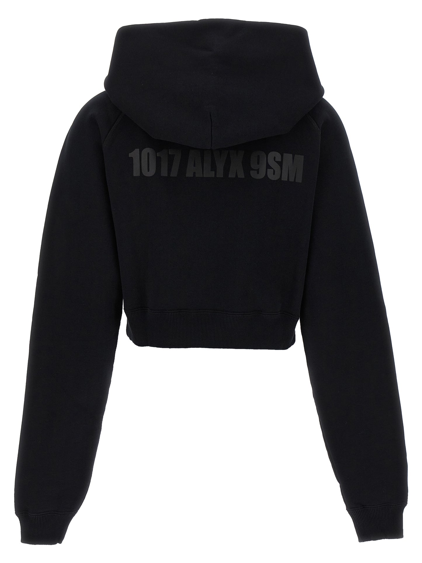 Sweatshirt Hoodie by Alyx for women in cotton polyester bicolour, black, white & print features a slouchy chic silhouette, detailed with a slouchy chic and a signature hooded neckline for an elevated aesthetic.