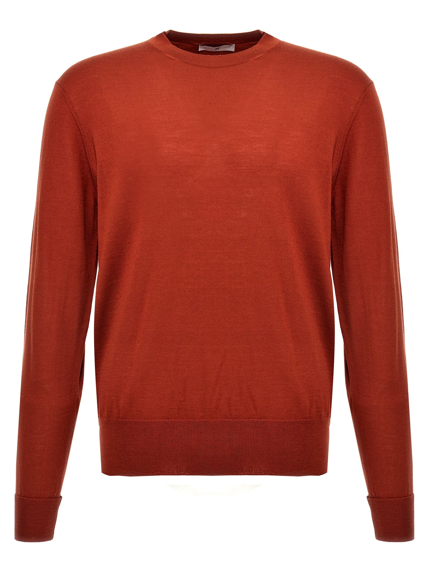Cardigan by PT Torino for men in virgin wool multicolor & red showcases a luxurious silhouette, meticulously detailed with a sophisticated crew neckline and long-sleeve for a refined finish.