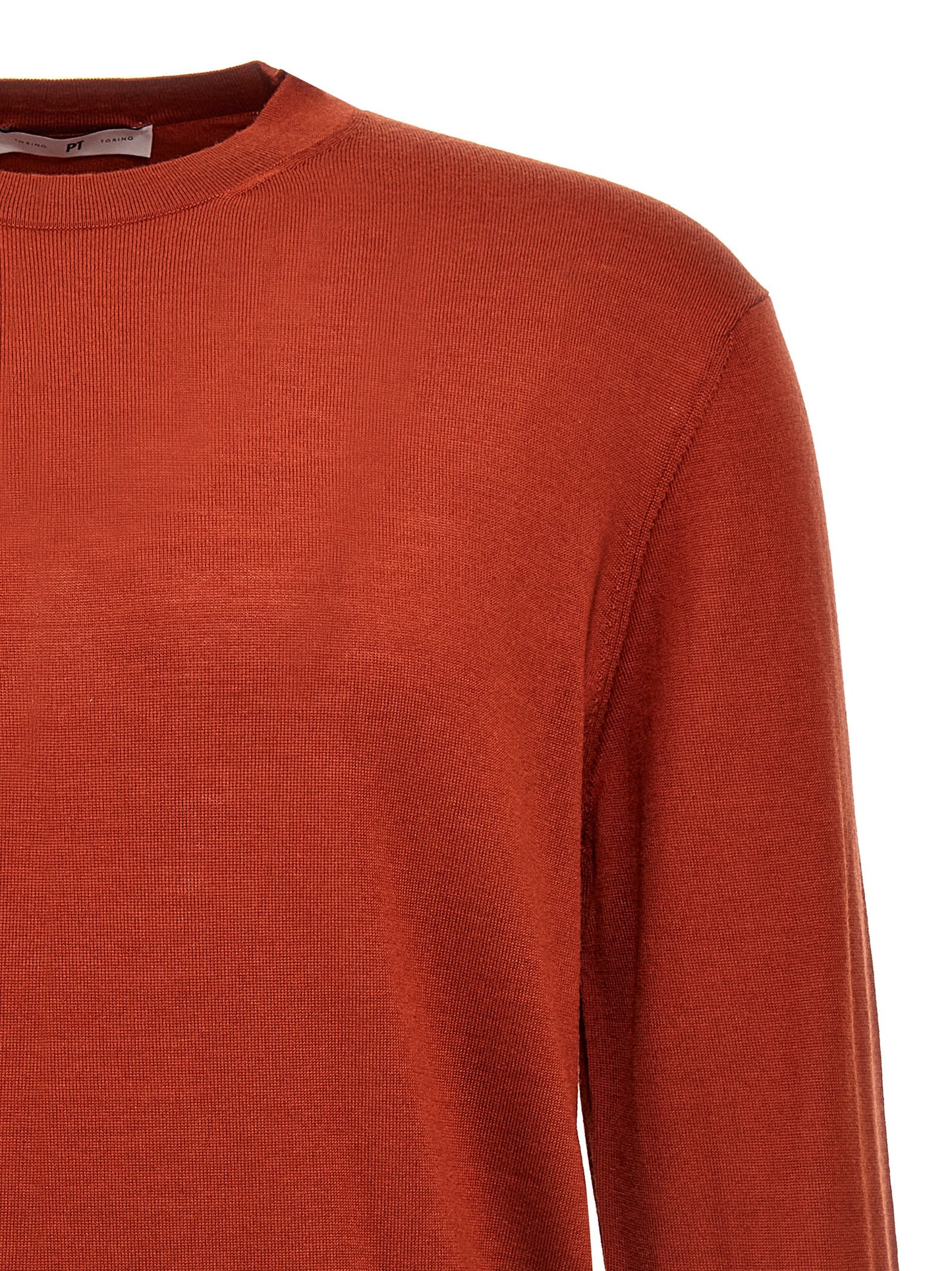 Cardigan by PT Torino for men in virgin wool multicolor & red features an impeccable silhouette, showcasing a sophisticated crew neckline and detail for a truly impeccable finish.