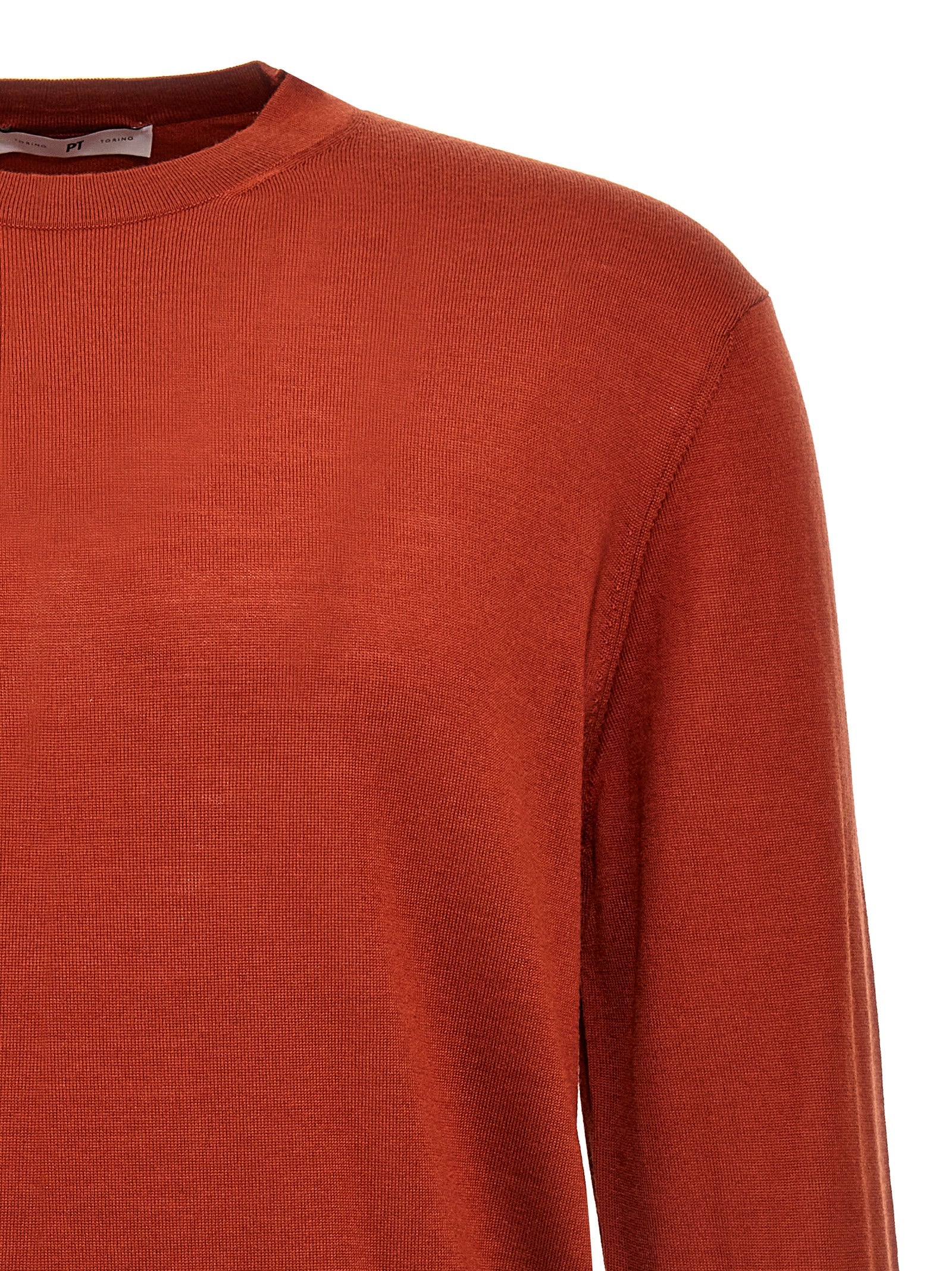 Cardigan by PT Torino for men in virgin wool multicolor & red features an impeccable silhouette, showcasing a sophisticated crew neckline and detail for a truly impeccable finish.