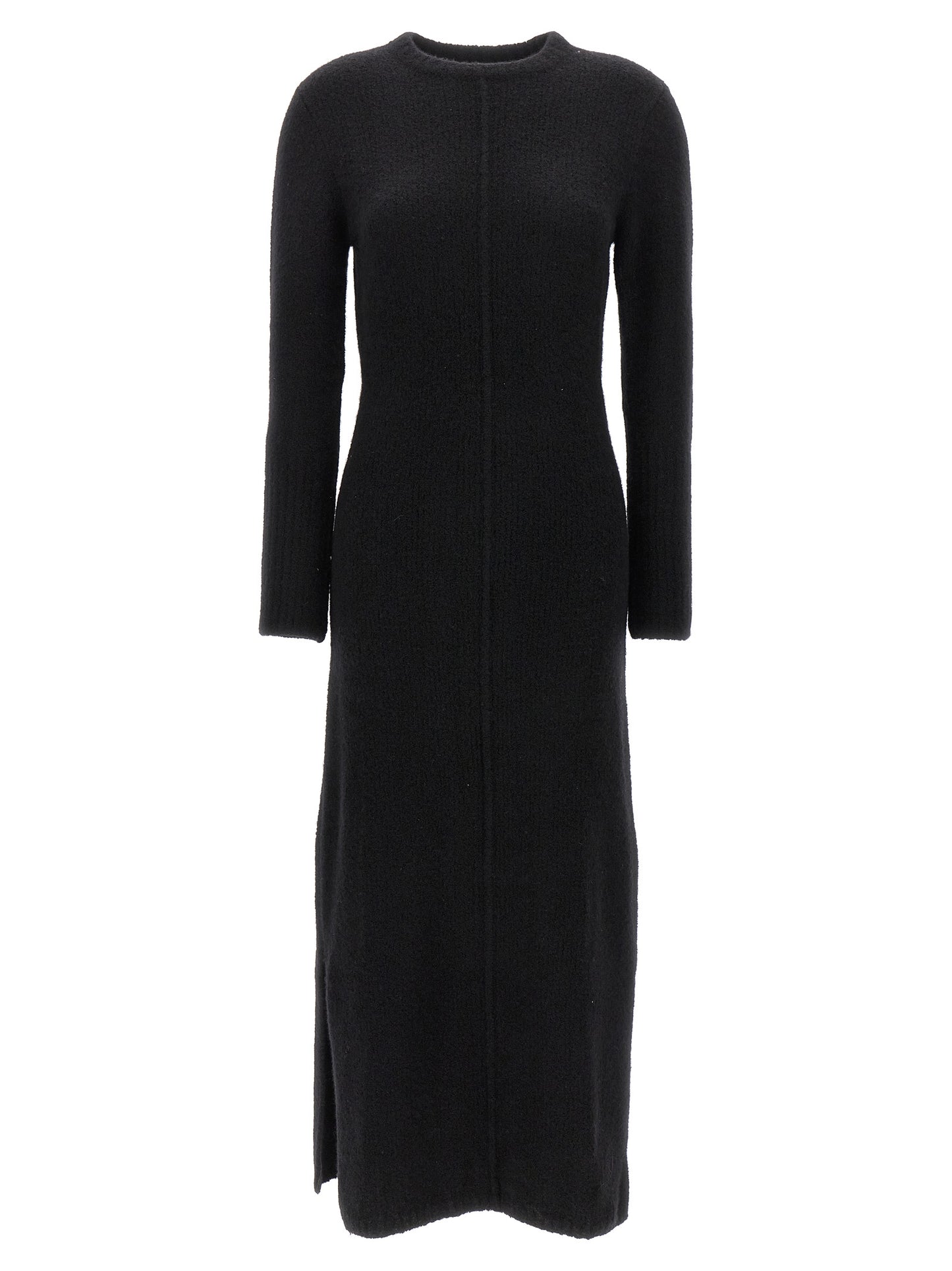 Dress by Loulou De Saison for women in plush polyamide & cashmere black features an magnificent silhouette, artfully detailed with a magnificent and long-sleeve that flows into an magnificent maxi long.