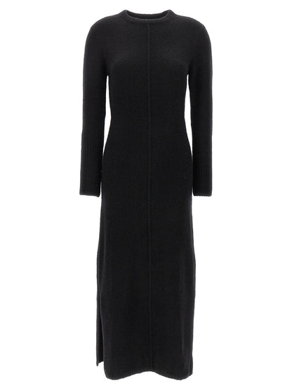 Dress by Loulou De Saison for women in plush polyamide & cashmere black features an magnificent silhouette, artfully detailed with a magnificent and long-sleeve that flows into an magnificent maxi long.