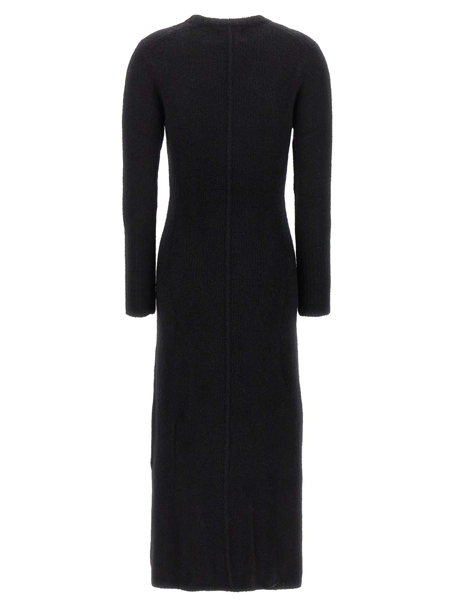 Dress by Loulou De Saison for women in plush polyamide & cashmere black showcases a striking silhouette, elegantly detailed with a , refined , and a striking maxi long for a striking finish.