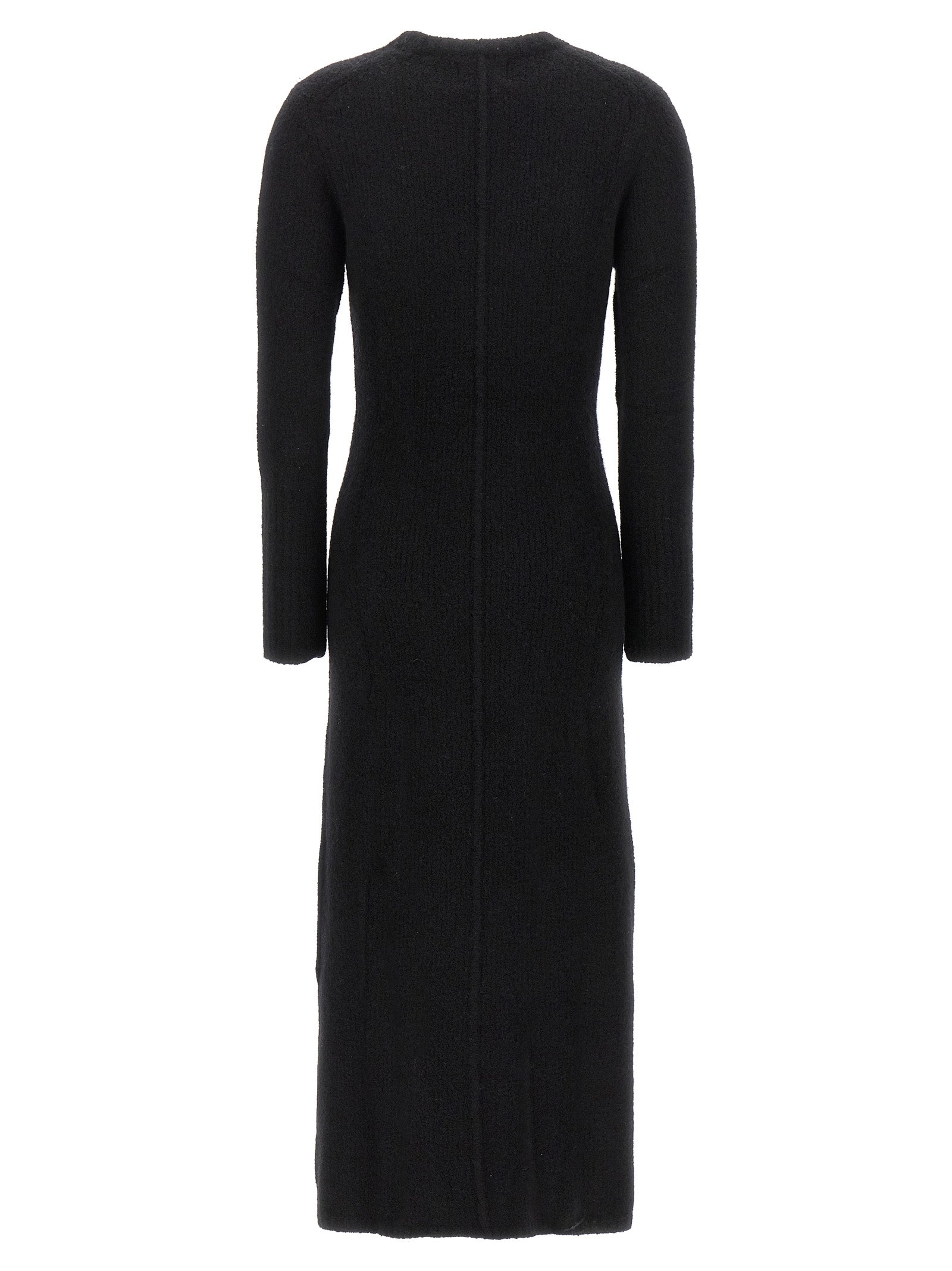 Dress by Loulou De Saison for women in plush polyamide & cashmere black showcases a striking silhouette, elegantly detailed with a , refined , and a striking maxi long for a striking finish.