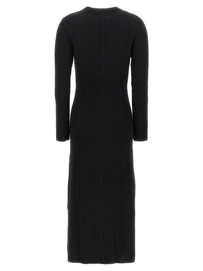 Dress by Loulou De Saison for women in plush polyamide & cashmere black showcases a striking silhouette, elegantly detailed with a , refined , and a striking maxi long for a striking finish.