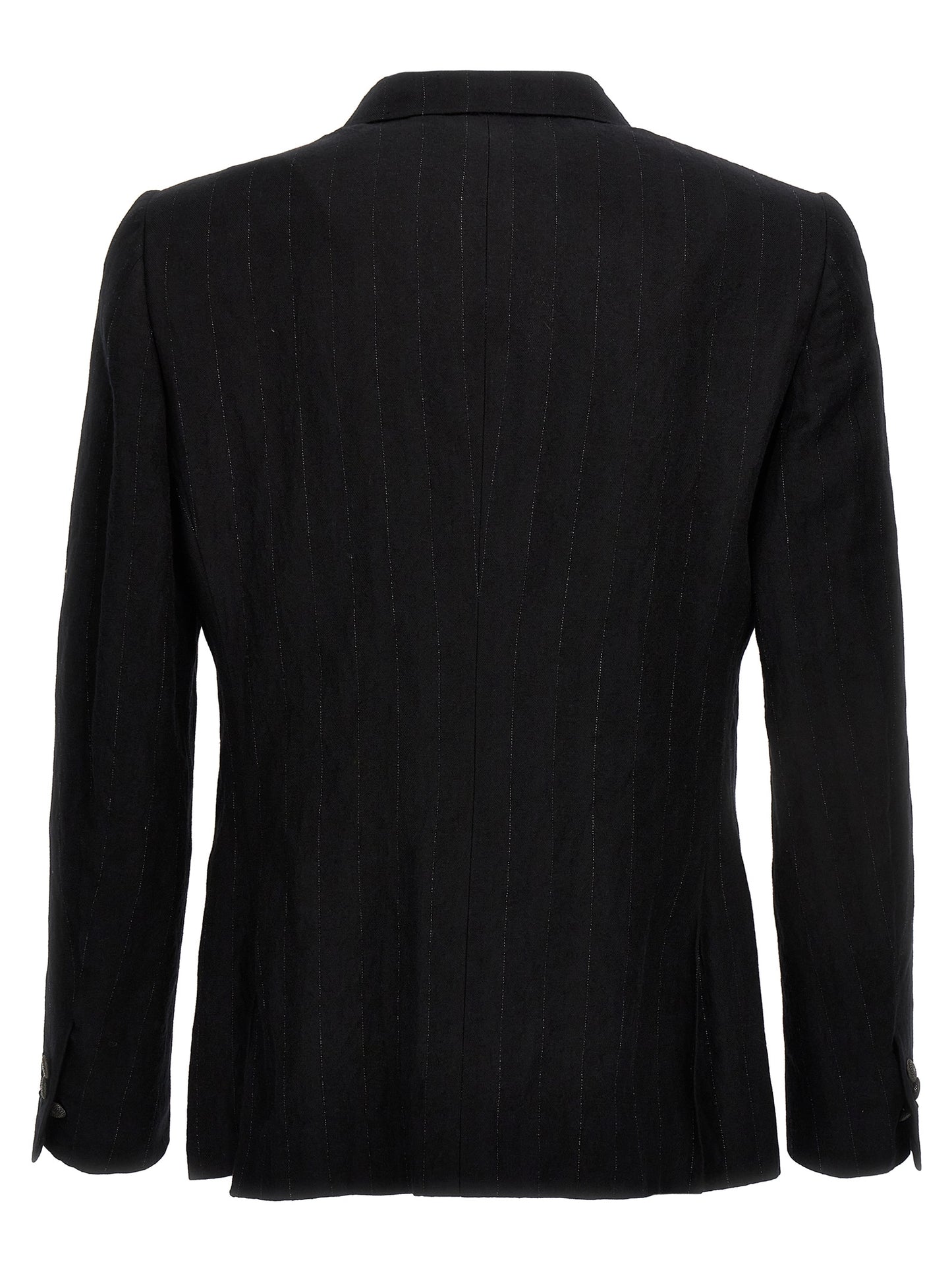 Blazer by MAURIZIO MIRI for men in metallized fiber wool & cotton black features an crisp silhouette with sophisticated and a crisp for a truly crisp finish.
