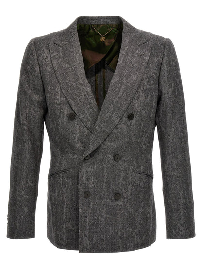 This Blazer by MAURIZIO MIRI for men in wool gray presents a tailored silhouette, meticulously tailored with a tailored and distinctive for a tailored finish.