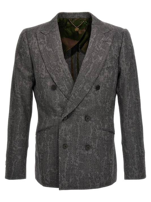 This Blazer by MAURIZIO MIRI for men in wool gray presents a tailored silhouette, meticulously tailored with a tailored and distinctive for a tailored finish.