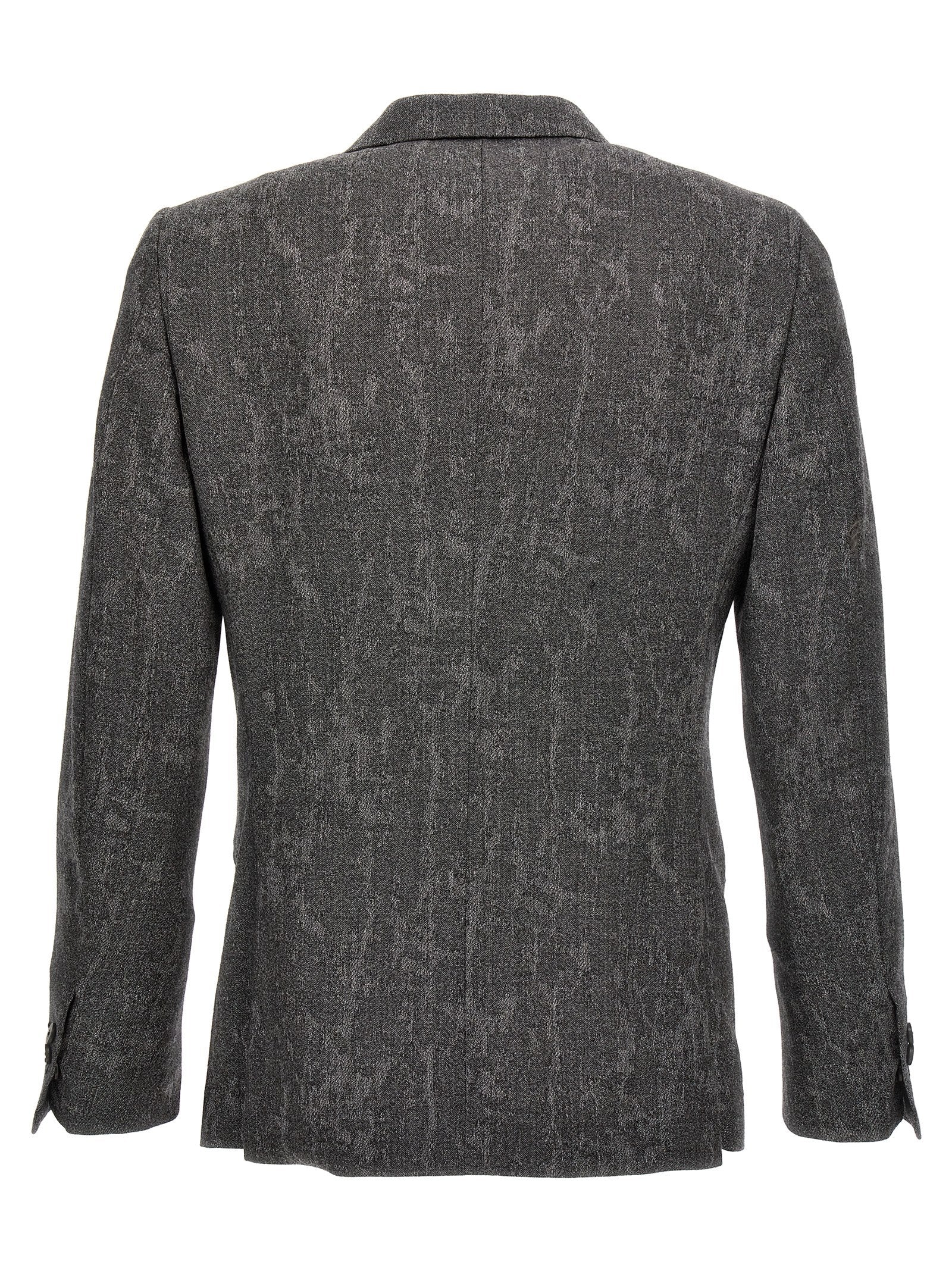 Blazer by MAURIZIO MIRI for men in wool gray showcases a discerning silhouette, elegantly detailed with a sophisticated and premium for a truly discerning finish.