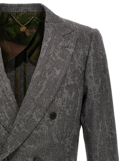 Blazer by MAURIZIO MIRI for men in wool gray features an stylish silhouette, showcasing a sophisticated and stylish for a truly stylish finish.