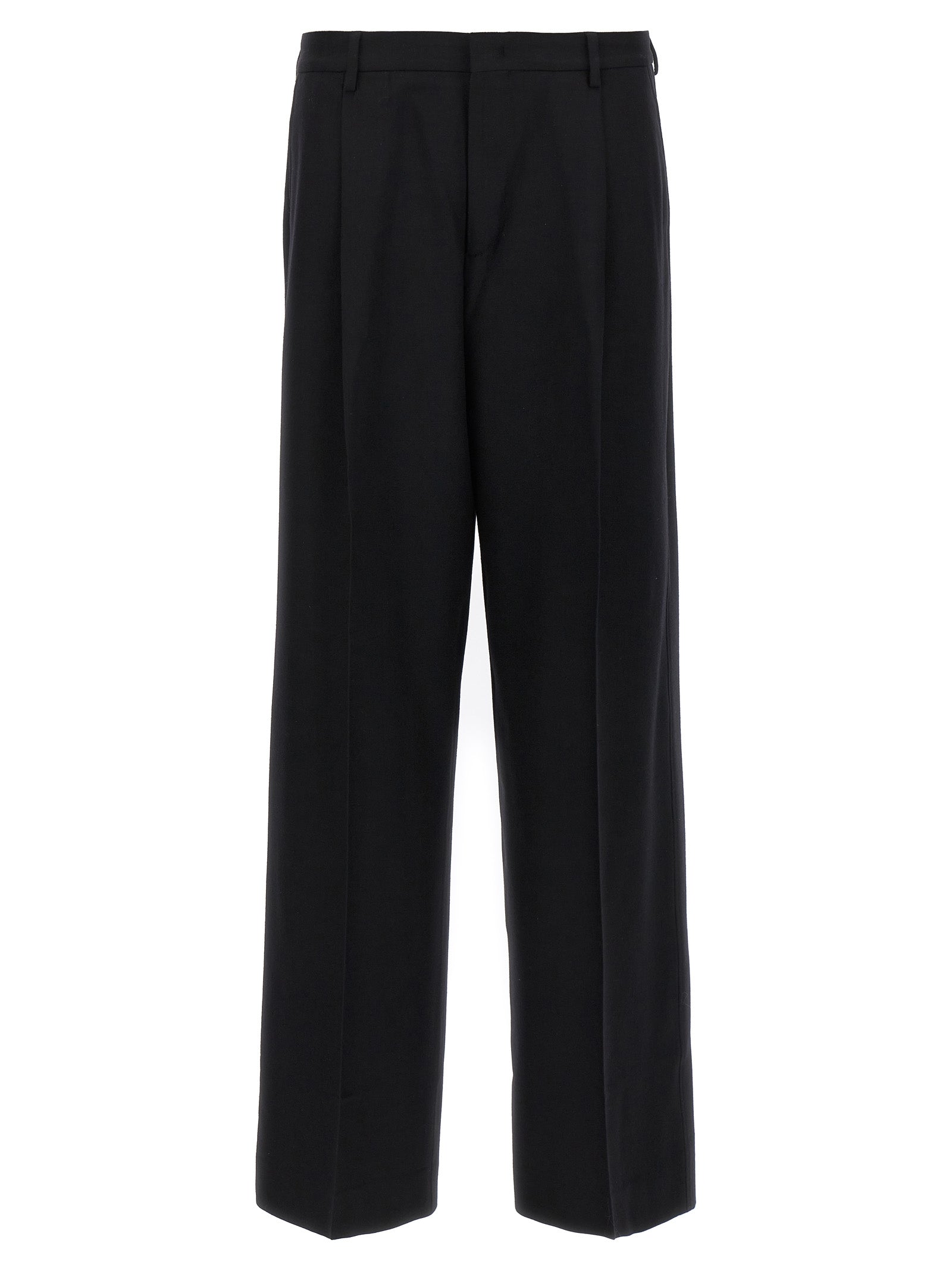 Trousers by CELLAR DOOR for women in virgin wool black features an sartorial silhouette, showcasing a precise and long with a sartorial for a refined look.