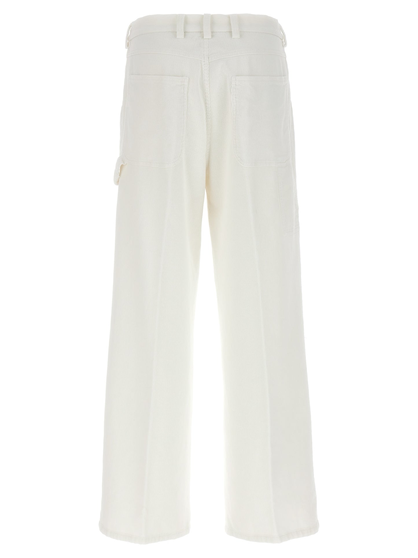 Casual Pants by CELLAR DOOR for women in stretch cotton corduroy white presents a tailored silhouette, showcasing a tailored straight-leg and long cut with a refined for a truly tailored aesthetic.