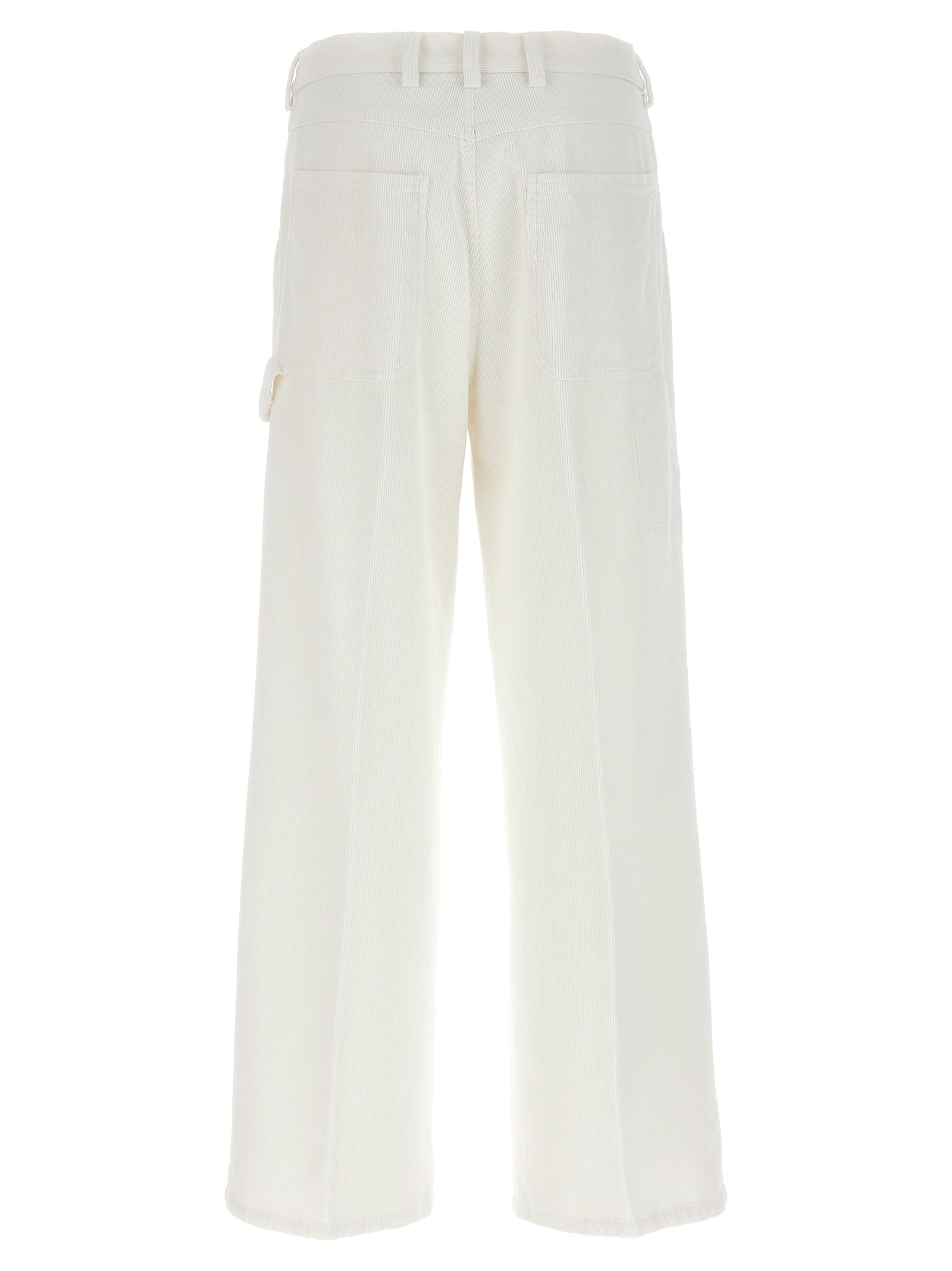 Casual Pants by CELLAR DOOR for women in stretch cotton corduroy white presents a tailored silhouette, showcasing a tailored straight-leg and long cut with a refined for a truly tailored aesthetic.