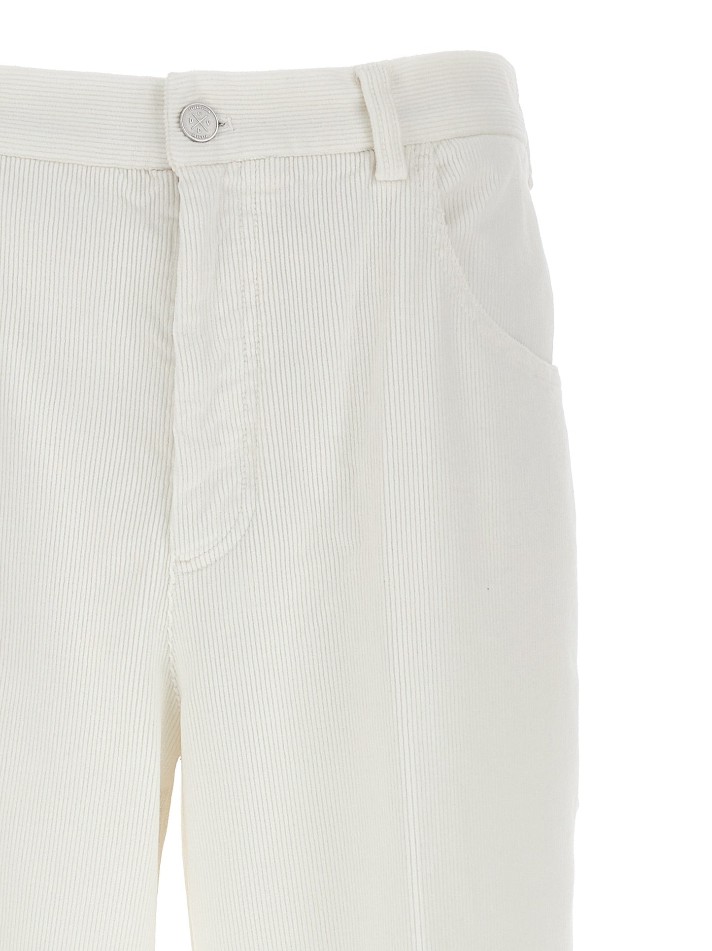 Casual Pants by CELLAR DOOR for women in stretch cotton corduroy white presents a tailored silhouette, showcasing a tailored straight-leg and long cut with a refined for a truly tailored aesthetic.