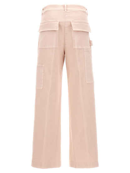 Cargo Pants by NUDE for women in cotton multicolor, nude & pink features a sartorial silhouette, showcasing a sophisticated straight-leg with a refined long and elegant .