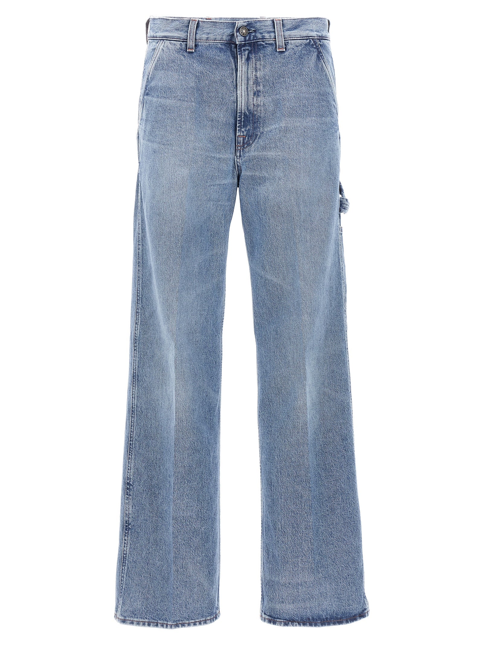 Jeans by Made in Tomboy for women in denim cotton light-blue features an sartorial relaxed-fit, regular-fit & wide and long with a cut for a sartorial finish.