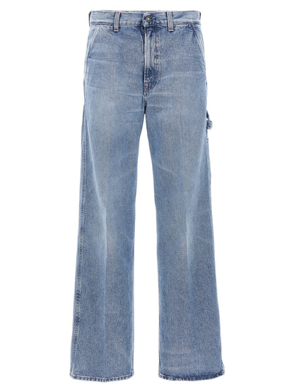 Jeans by Made in Tomboy for women in denim cotton light-blue features an sartorial relaxed-fit, regular-fit & wide and long with a cut for a sartorial finish.