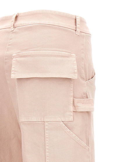 Cargo Pants by NUDE for women in cotton multicolor, nude & pink features an urban chic straight-leg with a and long, creating a urban chic aesthetic for "Moon Behind the Hill".