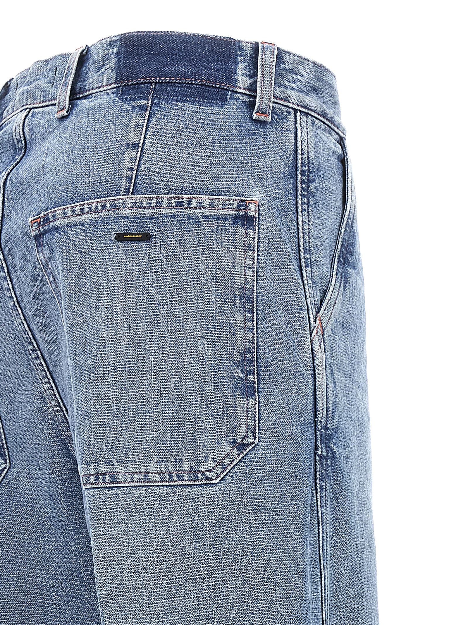 Jeans by Made in Tomboy for women in denim cotton light-blue presents a refined pantology silhouette, artfully defined by a refined pantology relaxed-fit, regular-fit & wide, long, and a sophisticated .