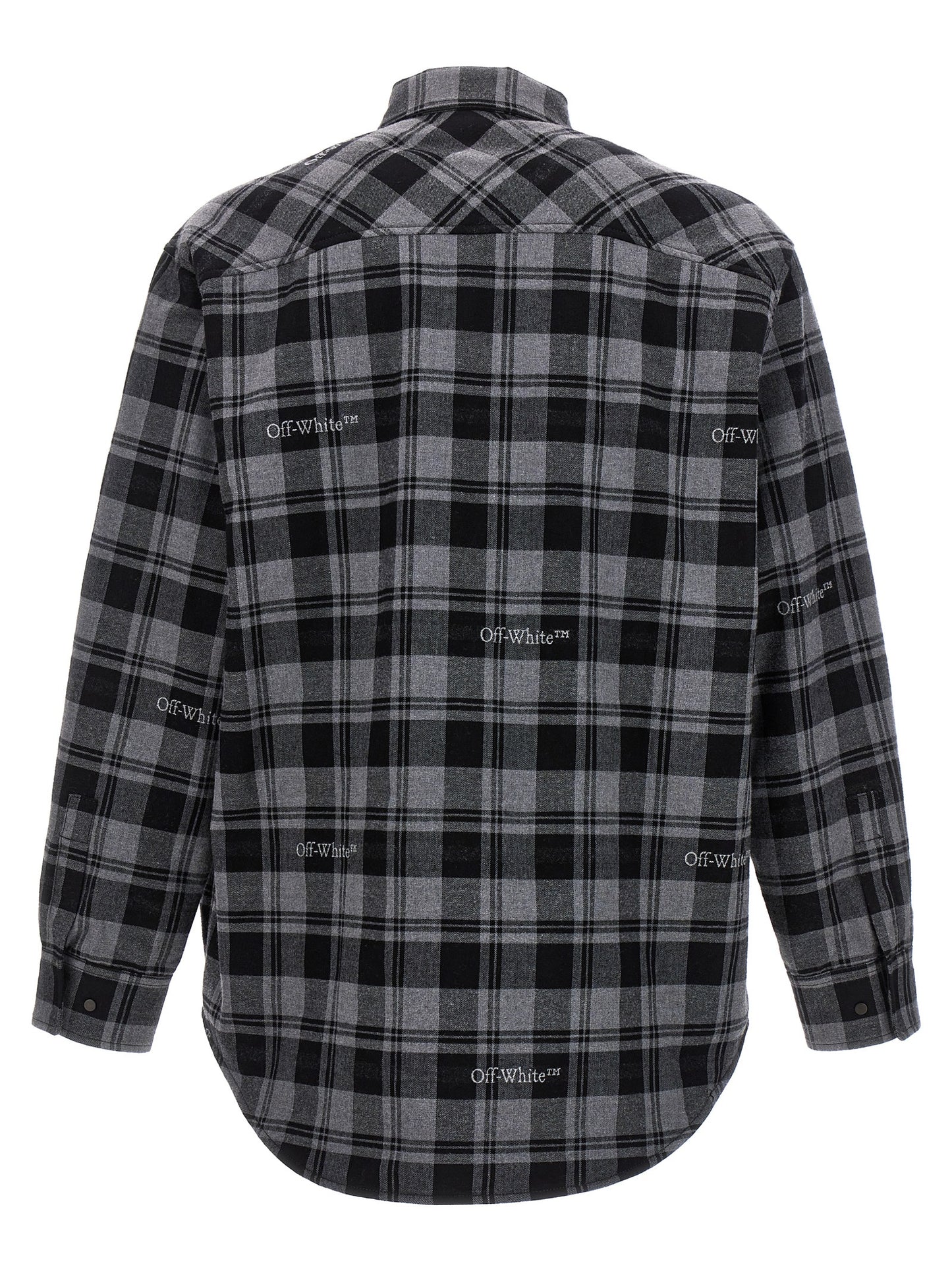Windbreaker Jacket by Off-White for men in plush cotton flannel gray, white & print features an enduring silhouette, showcasing technical pockets, insulated & windproof and a sophisticated for a truly enduring aesthetic.