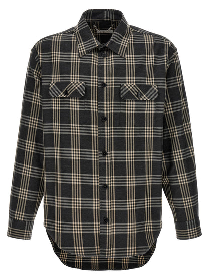 Shirt by 1989 Studio for men in cotton flannel gray & print presents a discerning silhouette, showcasing a sophisticated and for a truly discerning finish.