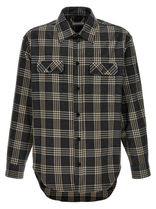 Shirt by 1989 Studio for men in cotton flannel gray & print presents a discerning silhouette, showcasing a sophisticated and for a truly discerning finish.