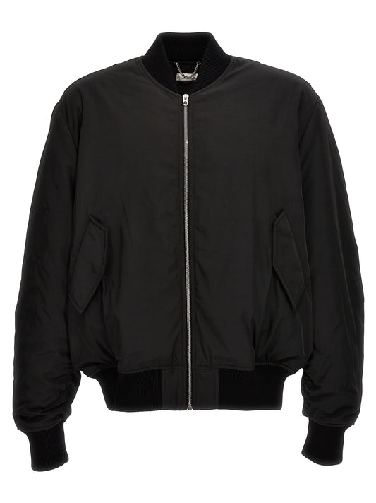 Bomber Jacket by 1989 Studio for men in nylon & polyester black features an contemporary silhouette, showcasing a sophisticated and contemporary pockets & insulated for a truly refined look.
