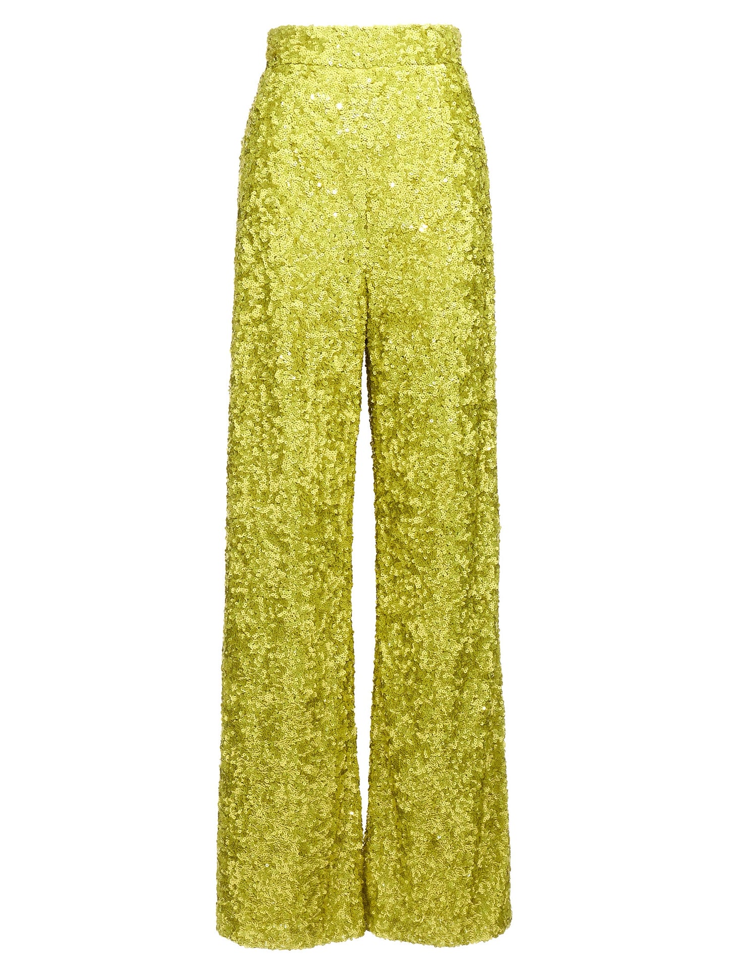Trousers by Ermanno Scervino for women in polyamide sequins bicolour & green presents a smart silhouette, meticulously detailed with a smart flared, a smart long, and a smart .