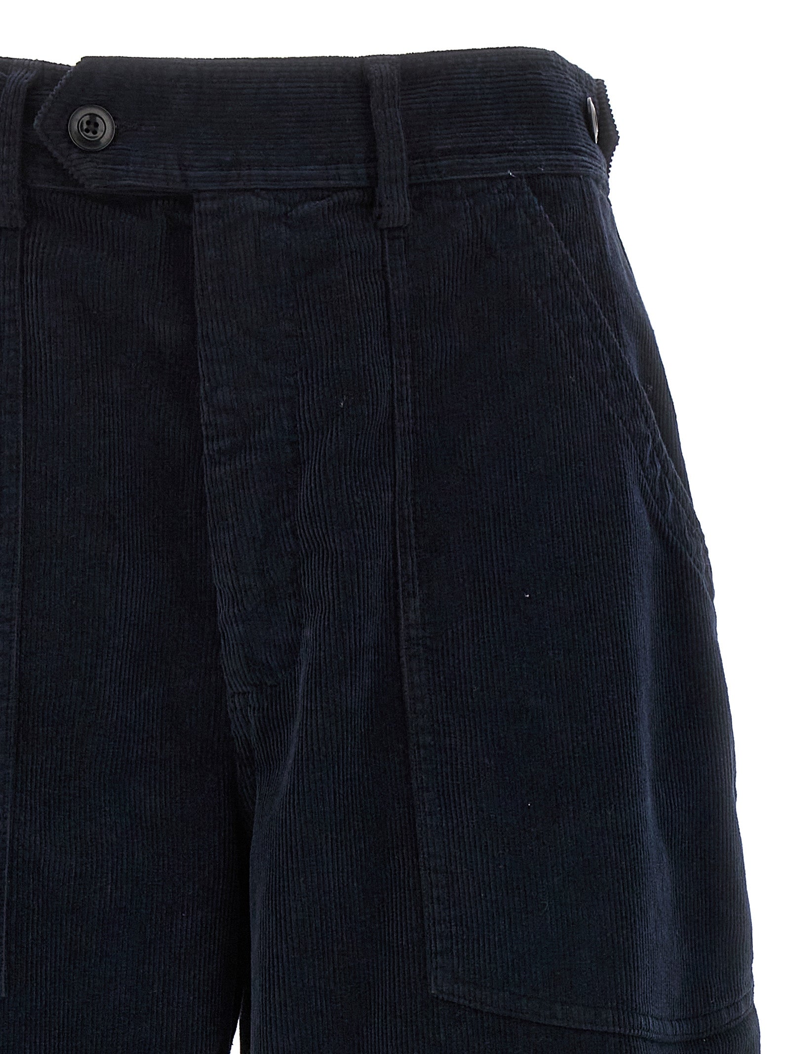 Casual Pants by CELLAR DOOR for women in stretch cotton corduroy blue features a refined silhouette with a refined wide, defined by a and a refined long for a refined finish.