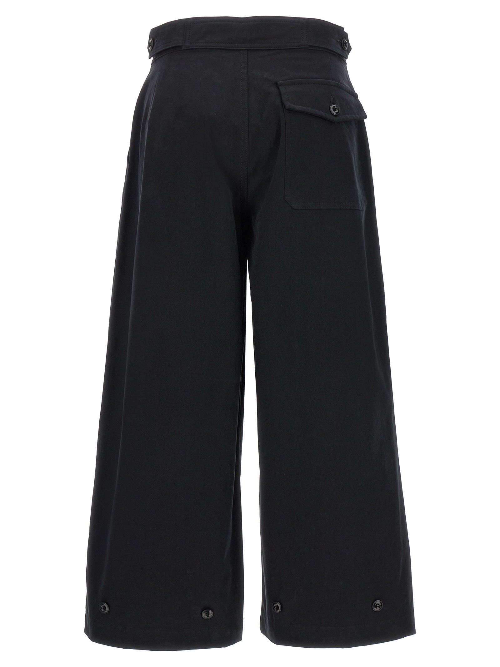 Trousers by CELLAR DOOR for women in cotton black features an on trend silhouette, showcasing a sophisticated wide with a long and for an on trend finish.
