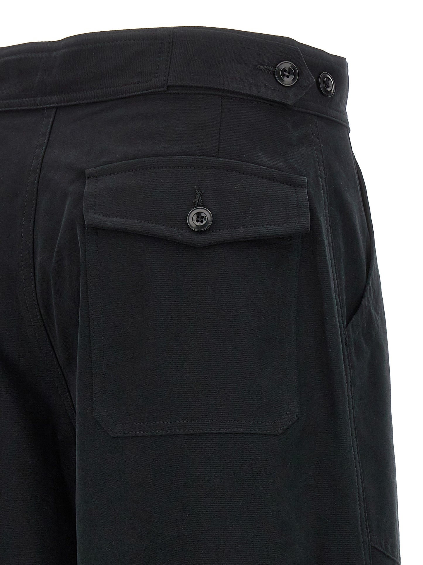 Trousers by CELLAR DOOR for women in cotton black features a sculptural silhouette, showcasing a sculptural wide and long with a sophisticated for a sculptural finish.