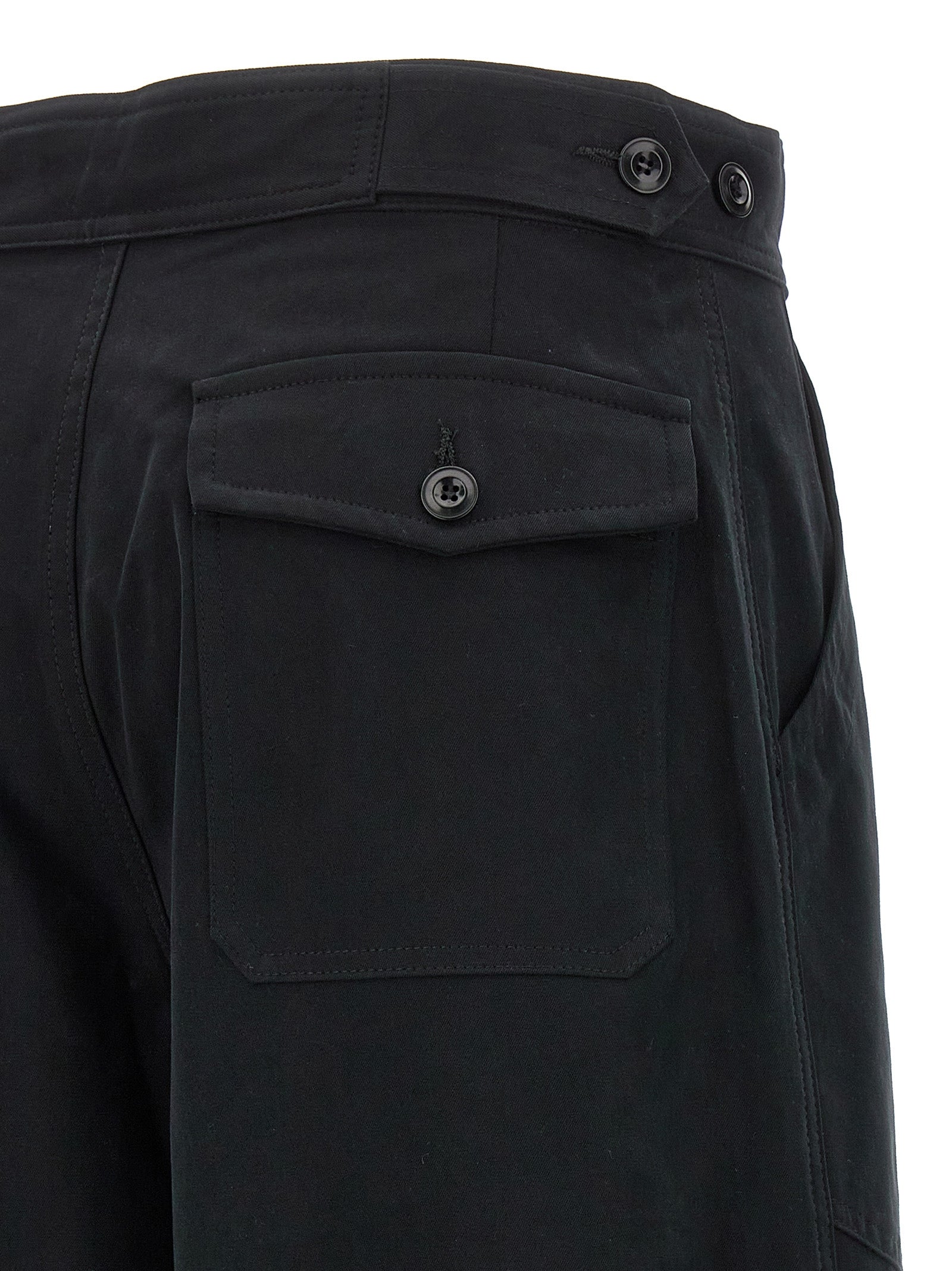 Trousers by CELLAR DOOR for women in cotton black features a sculptural silhouette, showcasing a sculptural wide and long with a sophisticated for a sculptural finish.