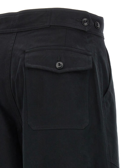 Trousers by CELLAR DOOR for women in cotton black features a sculptural silhouette, showcasing a sculptural wide and long with a sophisticated for a sculptural finish.