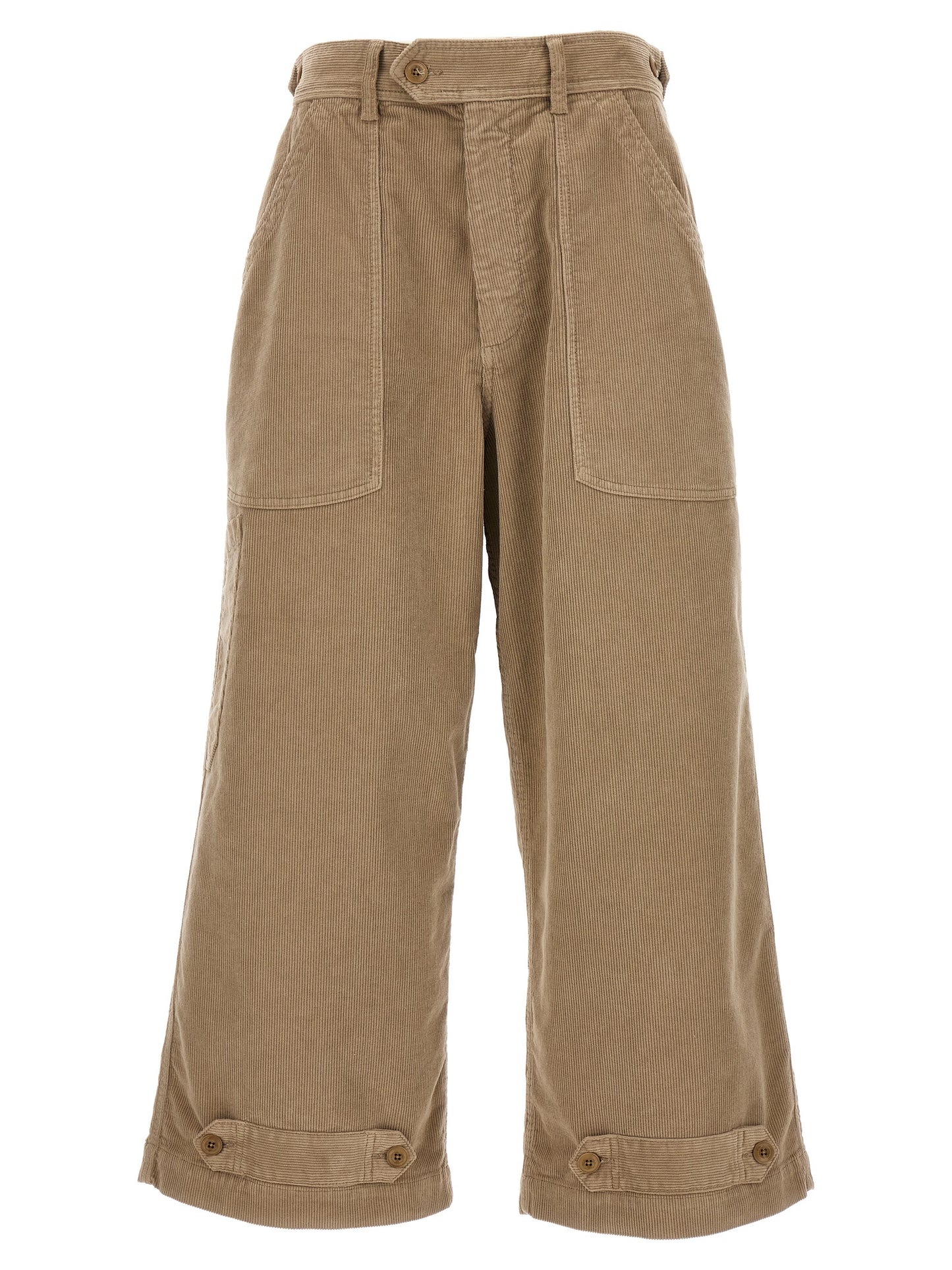 Casual Pants by CELLAR DOOR for women in stretch cotton corduroy beige features an sophisticated and wide with a precise long, creating a sophisticated and sophisticated silhouette.