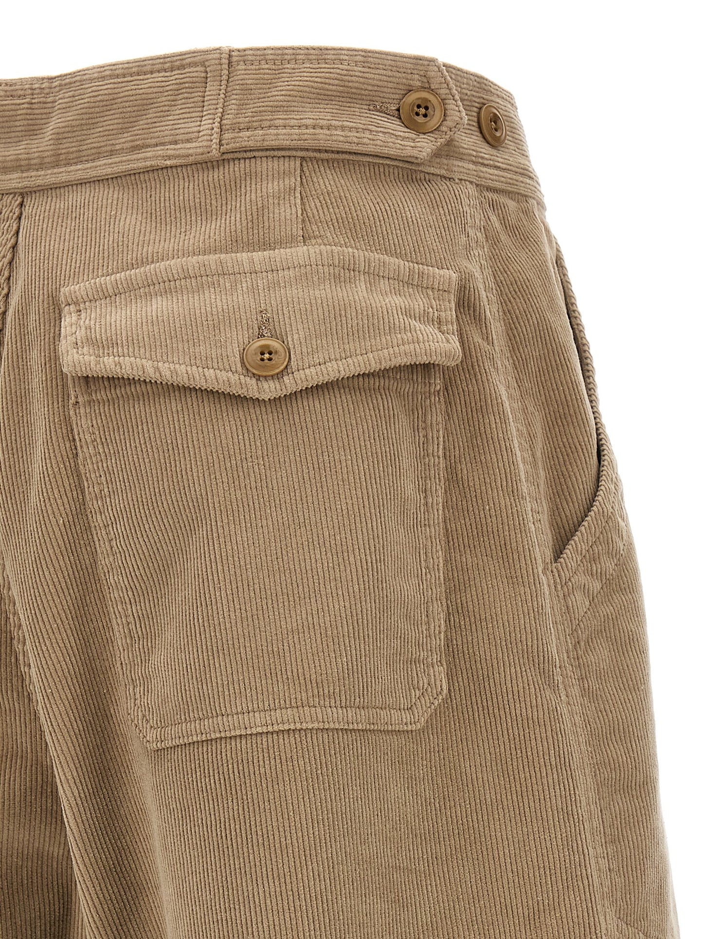 Casual Pants by CELLAR DOOR for women in stretch cotton corduroy beige features a polished silhouette with a polished wide, reaching a polished long and finished with a polished .