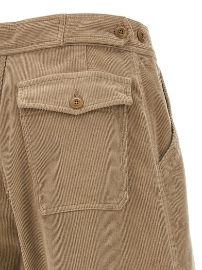 Casual Pants by CELLAR DOOR for women in stretch cotton corduroy beige features a polished silhouette with a polished wide, reaching a polished long and finished with a polished .