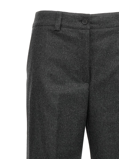 Cargo Pants by P.A.R.O.S.H. for women in cashmere virgin wool gray features an smart casual regular-fit and long, expertly tailored with a and smart casual utilitarian details for a sophisticated look.