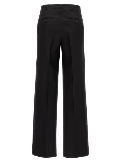 Trousers by CELLAR DOOR for women in virgin wool & silk black presents a smart silhouette, meticulously detailed with a smart , a smart long, and a smart .