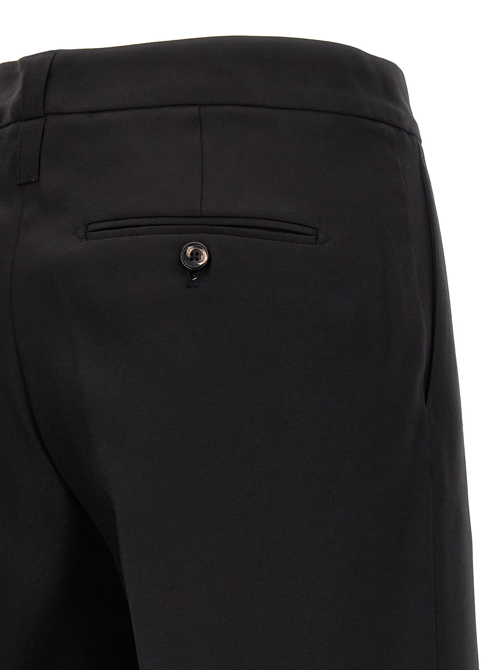 Trousers by CELLAR DOOR for women in virgin wool & silk black features a artisanal silhouette, showcasing a sophisticated with a long and for a artisanal finish.