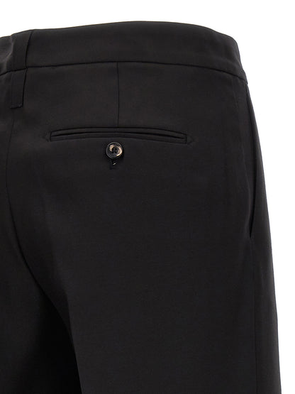 Trousers by CELLAR DOOR for women in virgin wool & silk black features a artisanal silhouette, showcasing a sophisticated with a long and for a artisanal finish.
