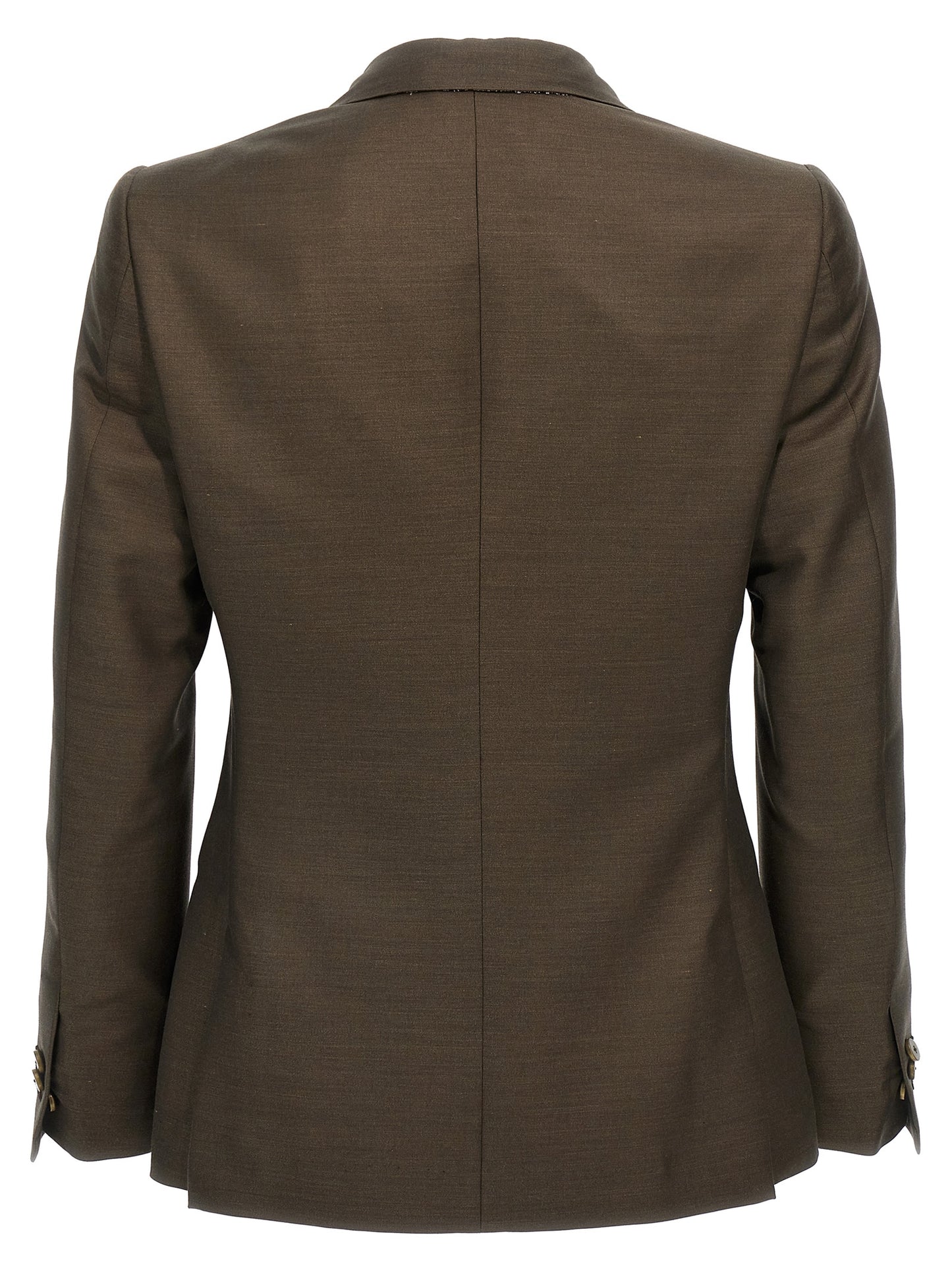 Blazer by MAURIZIO MIRI for men in mohair wool & silk bicolour & green showcases a polished silhouette, highlighted by a refined and polished for a sophisticated finish.