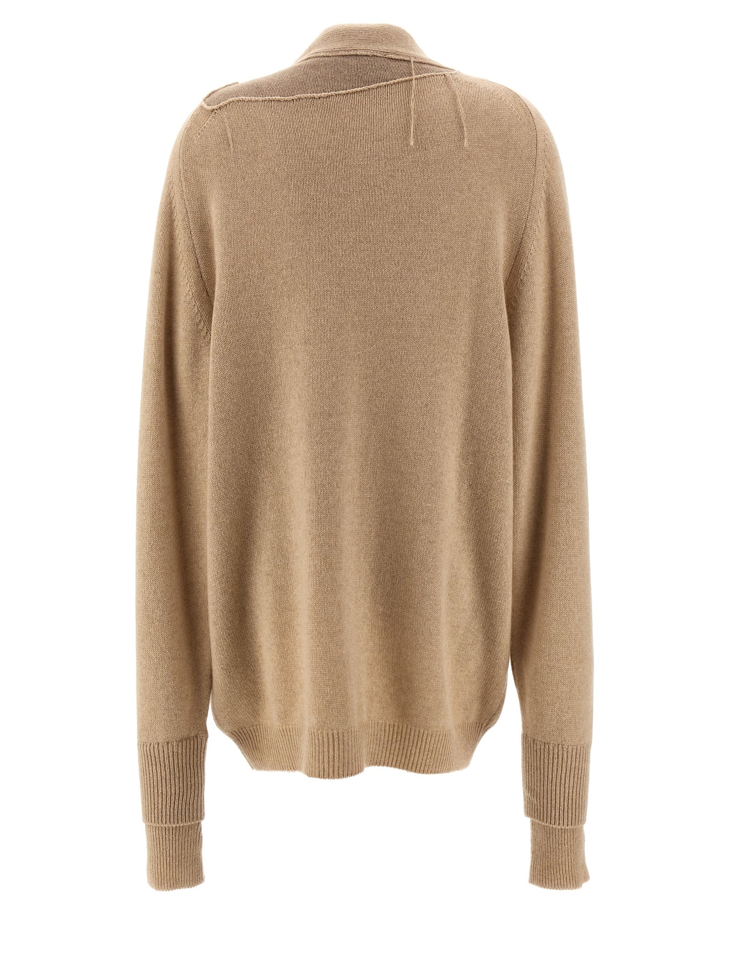 Cardigan by RAMAEL for women in cashmere beige features an impeccable silhouette, showcasing a sophisticated and detail for a truly impeccable finish.