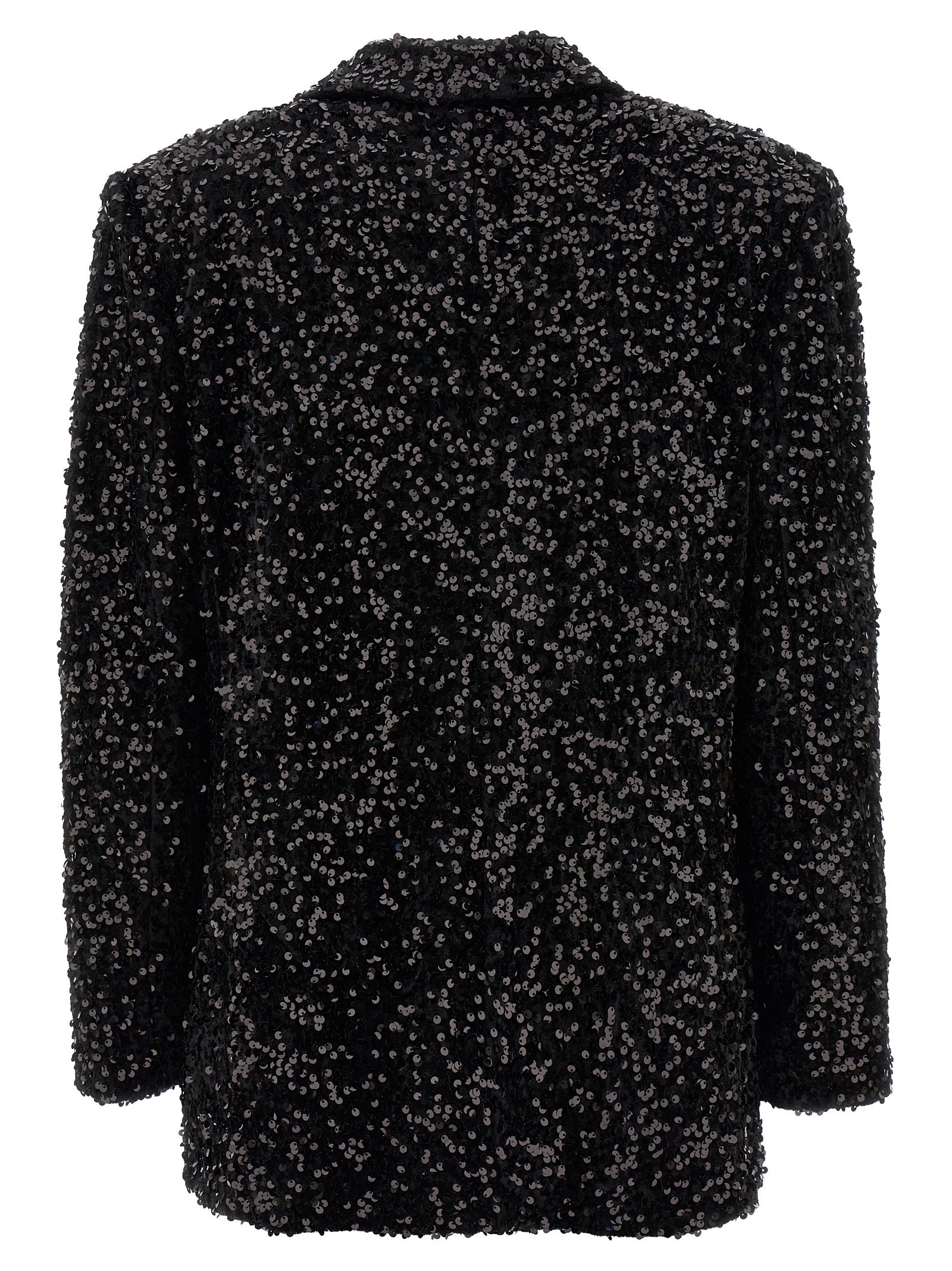 Blazer by LE TWINS for women in polyester & sequins black features an sartorial silhouette, showcasing a sophisticated and sartorial for a truly sartorial finish.