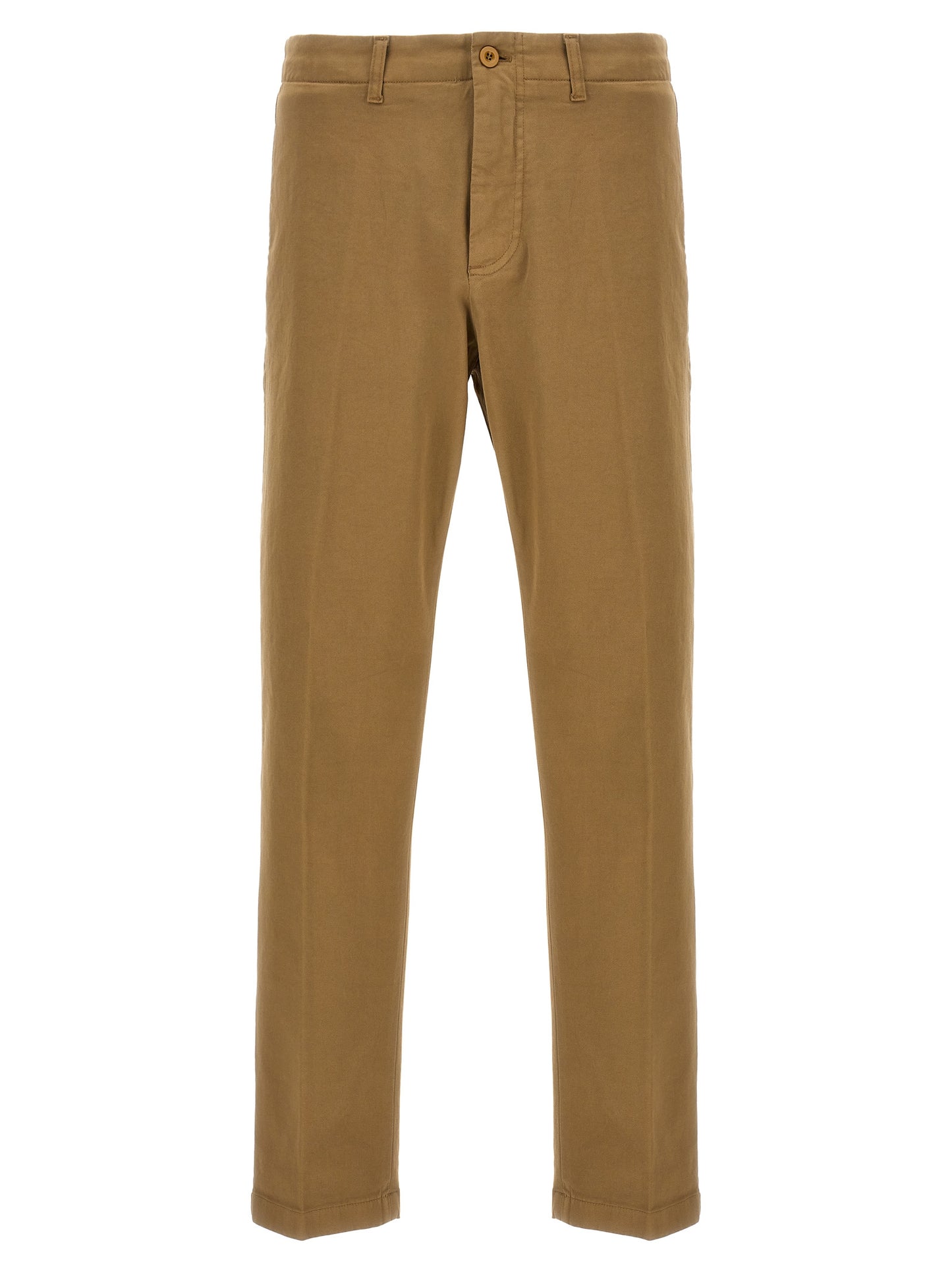 Casual Pants by Department 5 for men in cotton & rubber beige features an refined tailoring silhouette, showcasing a premium with a and long cut for a refined tailoring look.