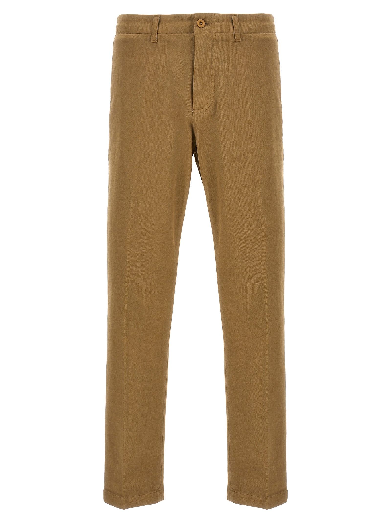 Casual Pants by Department 5 for men in cotton & rubber beige features an refined tailoring silhouette, showcasing a premium with a and long cut for a refined tailoring look.