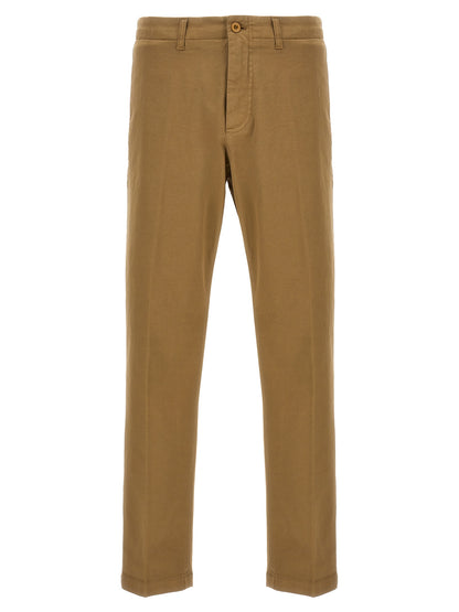 Casual Pants by Department 5 for men in cotton & rubber beige features an refined tailoring silhouette, showcasing a premium with a and long cut for a refined tailoring look.