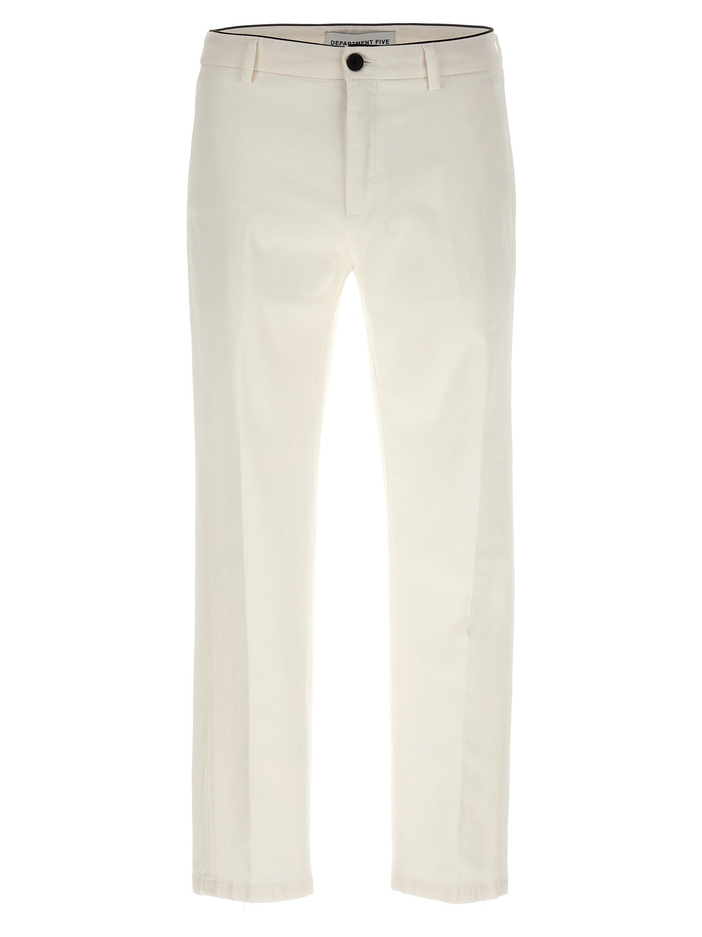 Pants by Department 5 for men in cotton & rubber white features an on trend silhouette with a and cut in an elegant long for a sophisticated look.