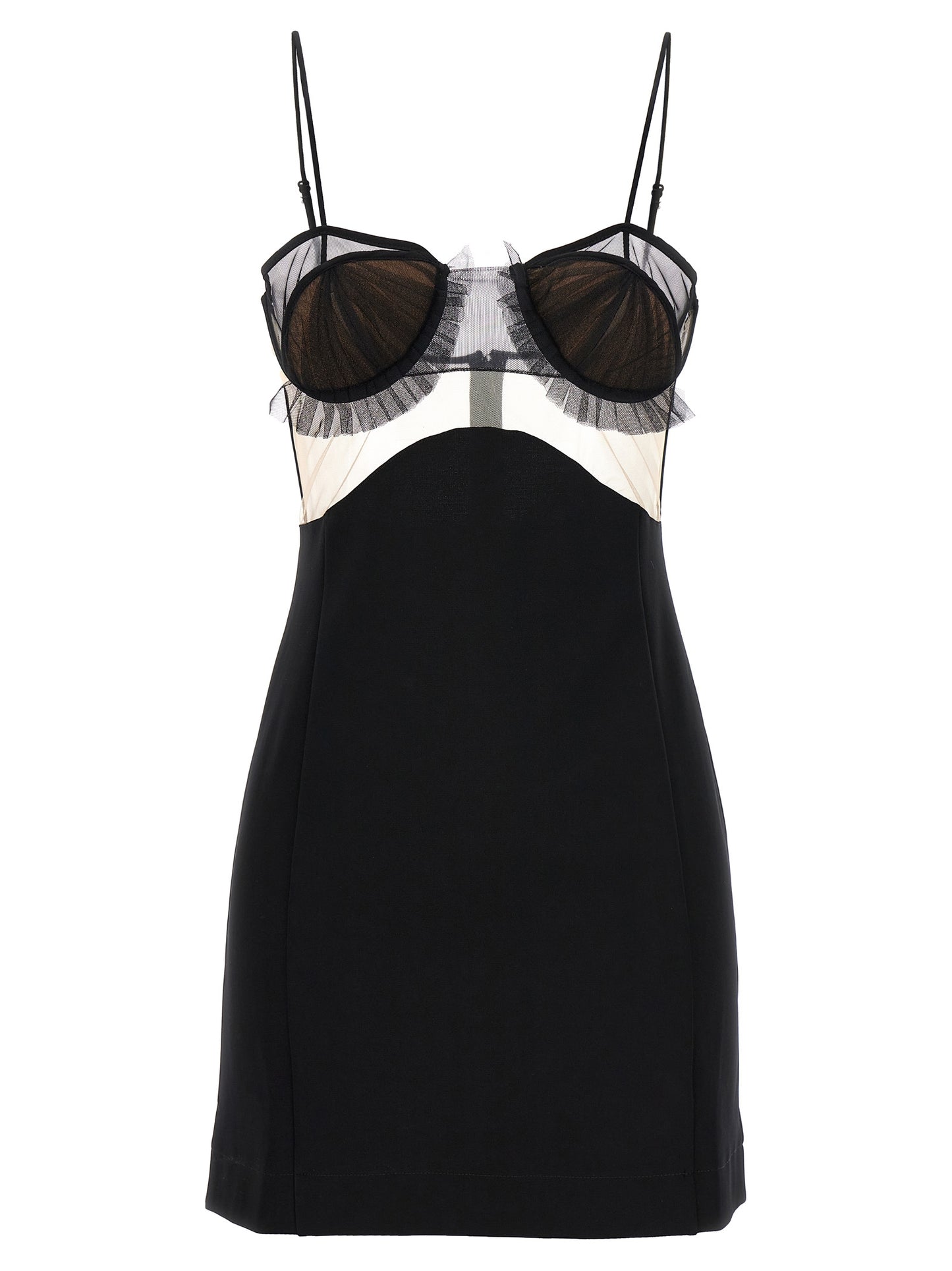 Dress by Nensi Dojaka for women in stretch polyester & viscose black features an magnificent silhouette, artfully detailed with a magnificent and that flows into an magnificent short.