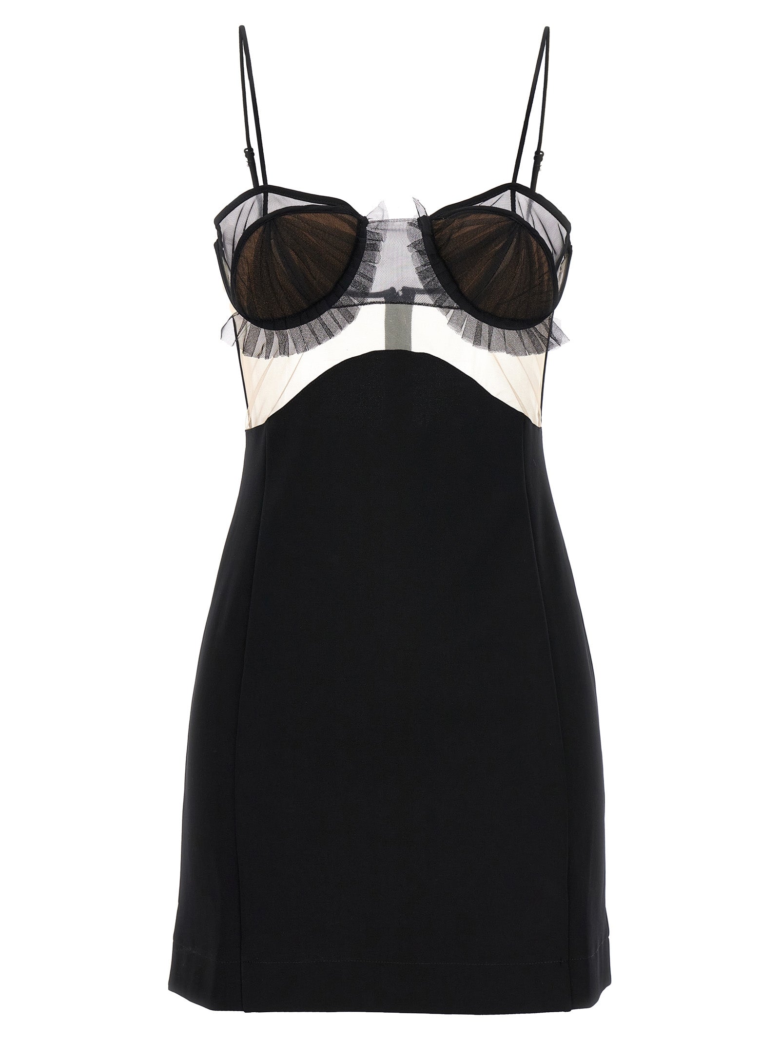 Dress by Nensi Dojaka for women in stretch polyester & viscose black features an magnificent silhouette, artfully detailed with a magnificent and that flows into an magnificent short.